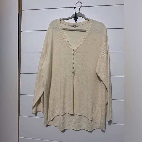 Madewell Women's Asherton Waffle Henley Sweater X1 NC737 - Picture 5 of 10